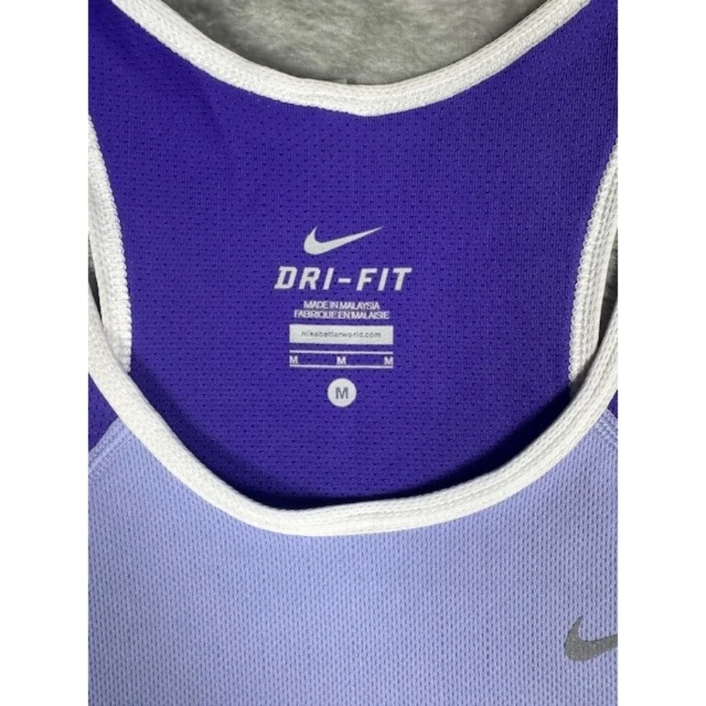 Nike Tank Top Womens M Dri-FIT Racerback Purple Colorblock‎ Athletic Workout
